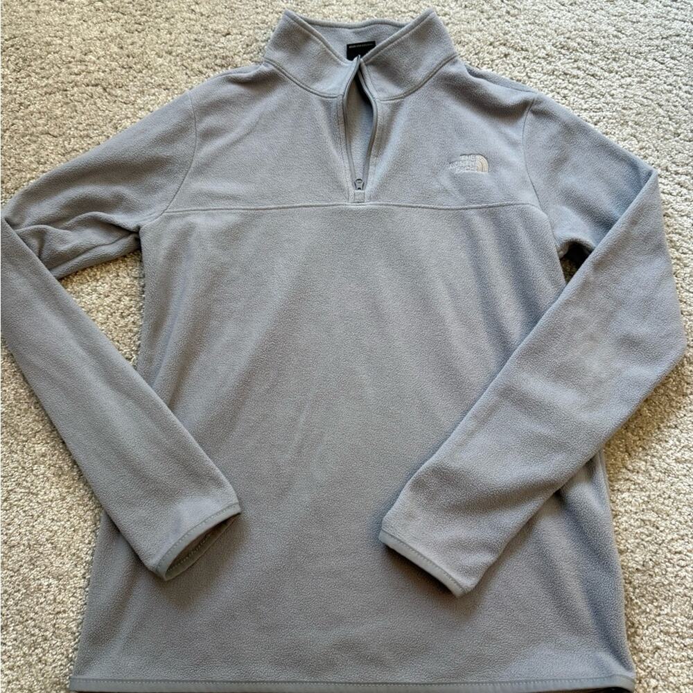 The North Face Soft Gray Quarter Zip Fleece Jacket